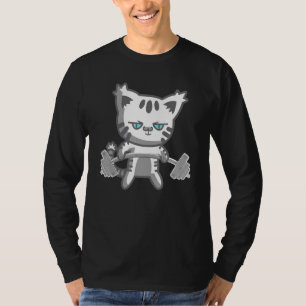 Cat Deadlift Gym Powerlifting Funny Cat Lover T-Shirt