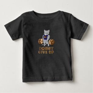 Cat Deadlift Powerlifting Doughnut Gym Baby T-Shirt
