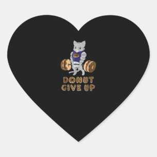 Cat Deadlift Powerlifting Doughnut Gym Heart Sticker