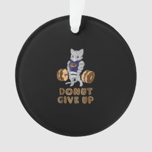 Cat Deadlift Powerlifting Doughnut Gym Ornament