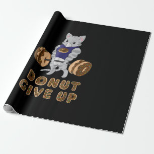 Cat Deadlift Powerlifting Doughnut Gym Wrapping Paper