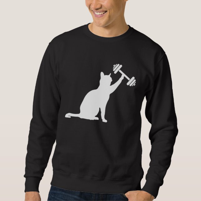 Cat deadlift weightlifting cat powerlifting kitty  sweatshirt (Front)