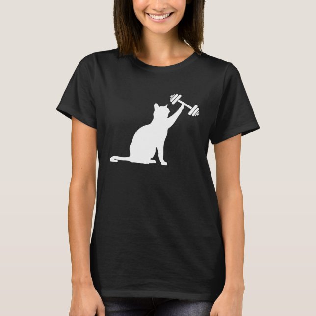 Cat deadlift weightlifting cat powerlifting kitty  T-Shirt (Front)