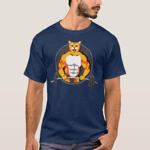 Cat Deadlifting Funny Fitness Gym Lover Cat T-Shirt