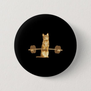 Cat Deadlifts Meow Weightlifting Bodybuilding Gym 6 Cm Round Badge