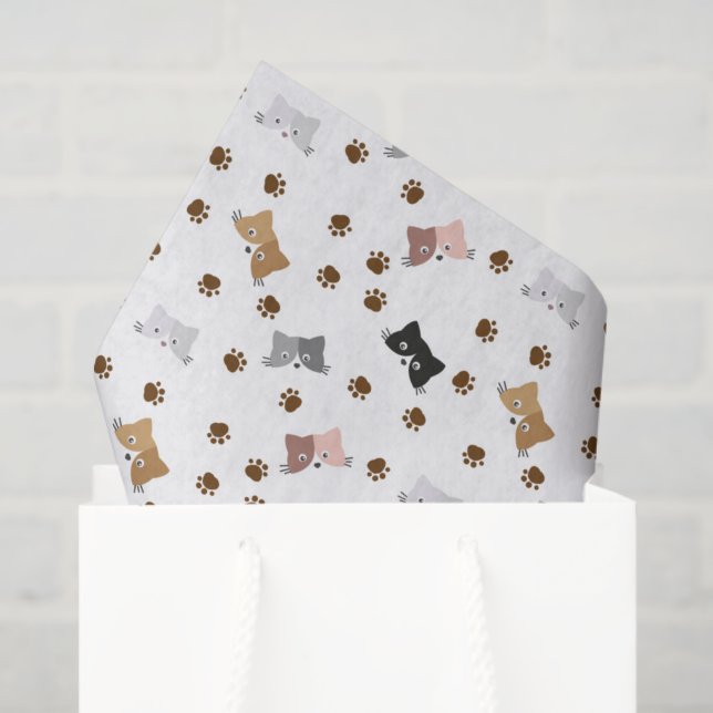 Cat Decoupage Tissue Paper (Gift Bag)