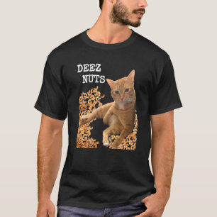 Cat DEEZ NUTS joke with cashews T-Shirt