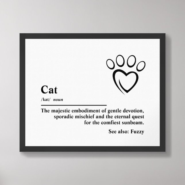 Cat Definition Wall Art Typography Poster (Creator Uploaded)