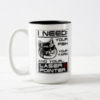 Cat Demands Fish Yarn and Laser Pointer Cute Kitty
