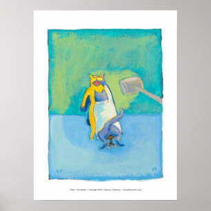 Cat Dentist fun unique whimsical illustration art Poster
