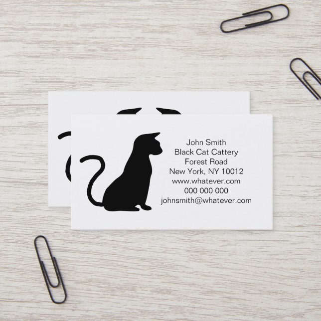 Cat Design Business Card (Front/Back In Situ)