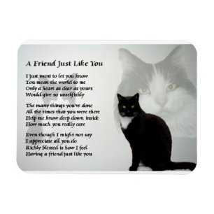 Cat Design friend Poem Magnet