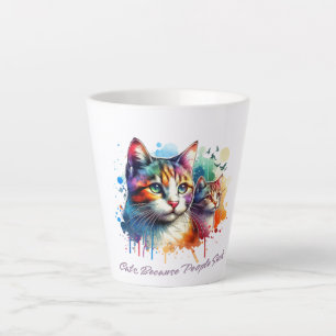 cat design latte mug