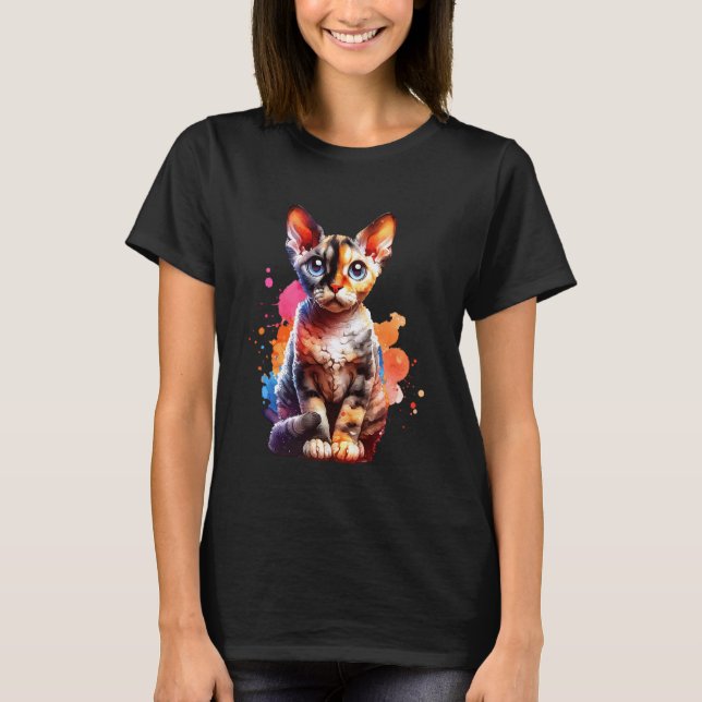Cat Devon Rex T-Shirt (Front)