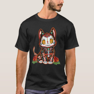 Cat Dia De Los Muertos Day Of The Dead El Gato Sug T-Shirt
