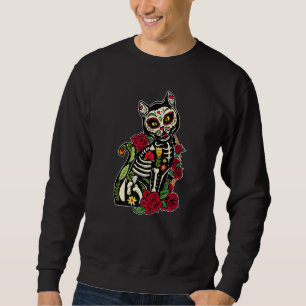 Cat Dia De Los Muertos Women Men Gato Cat Sugar Sk Sweatshirt