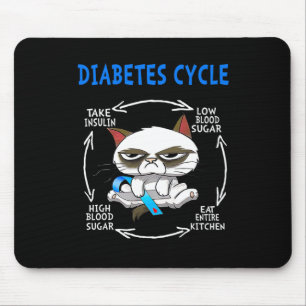 Cat Diabetes Cycle Diabetes Awareness Cat Lover Di Mouse Pad