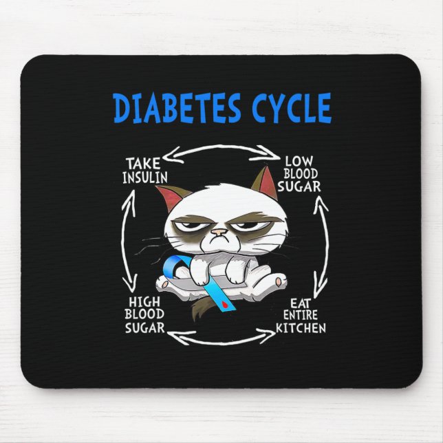 Cat Diabetes Cycle Diabetes Awareness Cat Lover Di Mouse Pad (Front)