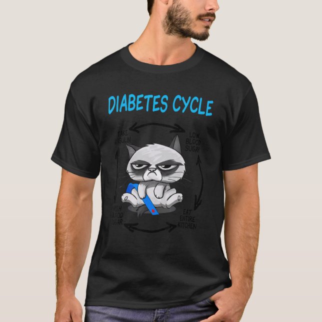 Cat Diabetes Cycle T-Shirt (Front)