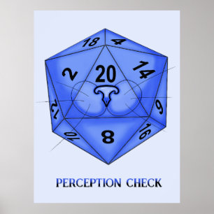Cat. Dice 20. Perception Check Poster
