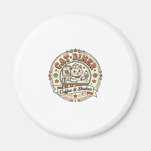 Cat Diner Cat Diner Retro Restaurant Cat Vintage V Magnet