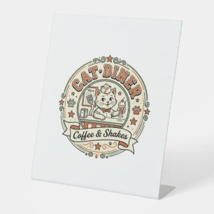 Cat Diner Cat Diner Retro Restaurant Cat Vintage V Pedestal Sign