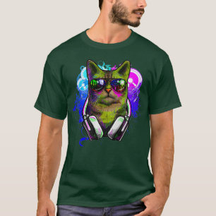 Cat DJ Shirt Rave  DJ Cat Shirt EDM Rave Shirt