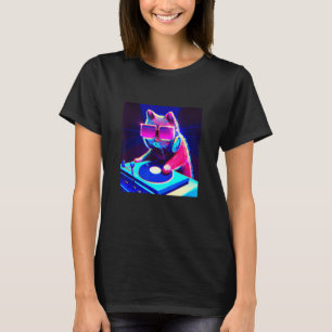 Cat DJ Vaporwave Aesthetic Men Boys Girls Women A T-Shirt