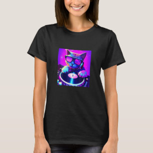 Cat DJ Vaporwave Aesthetic Men Boys Girls Women An T-Shirt