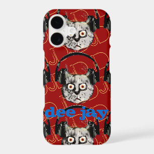 cat dj with headphone