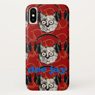 cat dj with headphone iPhone x case