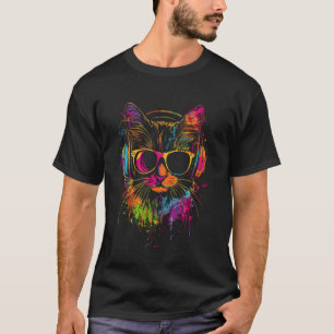 Cat DJ With Headphones And Sunglasses Kitty T-Shirt