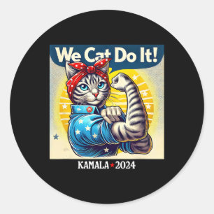 Cat Do It Kamala Harris Supporter Childless Cat La Classic Round Sticker