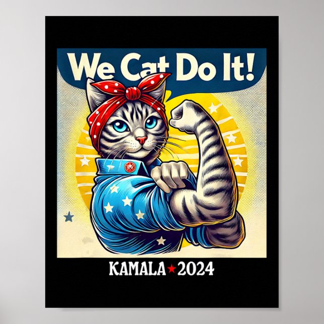 Cat Do It Kamala Harris Supporter Childless Cat La Poster (Front)
