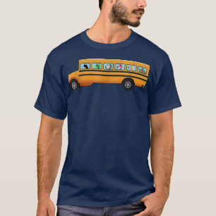 Cat, Dog and Duck in a School Bus Funny T-Shirt