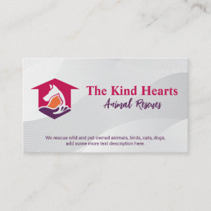 Cat Dog Animals Shelter Logo   Wild Life Rescue Business Card