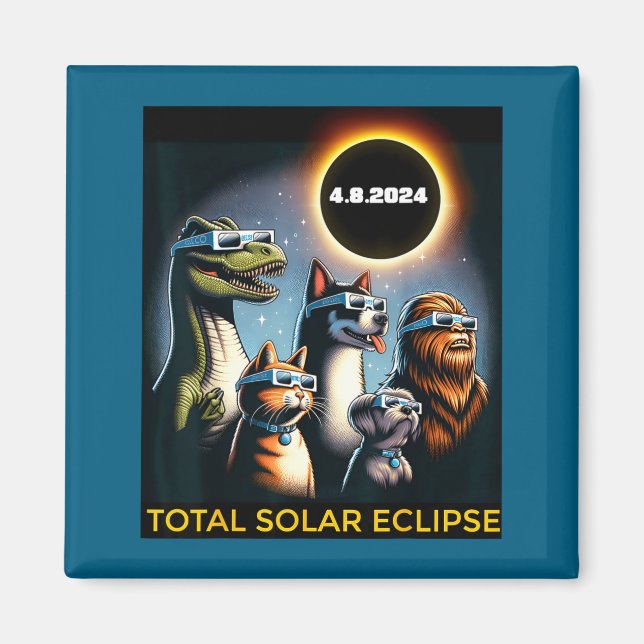 Cat Dog Bigfoot Eclipse Gles Total Solar Eclipse 2 Magnet (Front)