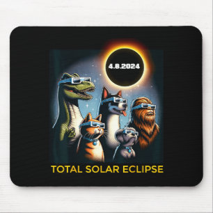 Cat Dog Bigfoot Eclipse Gles Total Solar Eclipse 2 Mouse Pad