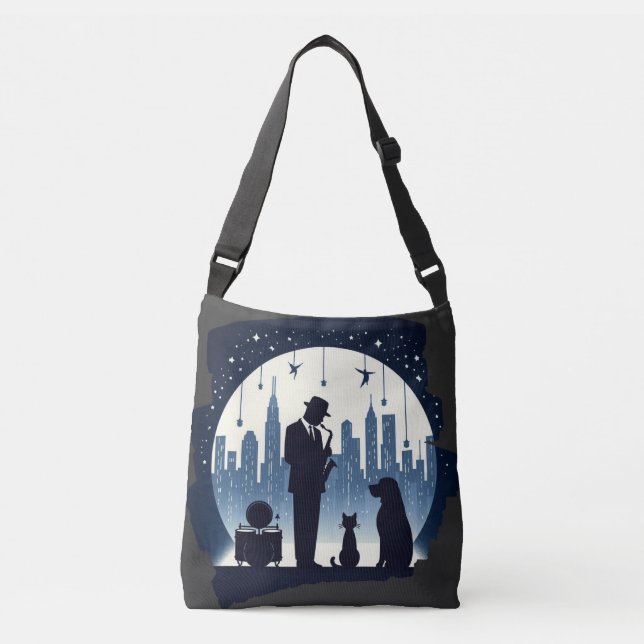 Cat, dog, Jazz  Crossbody Bag (Front)