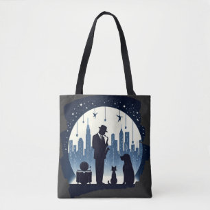 Cat, dog, Jazz Tote Bag