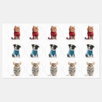 Cat Dog Mouse Picture Classic Label
