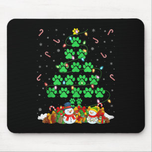 Cat Dog Paw Christmas Tree Lights Puppy Dog Cat Lo Mouse Pad