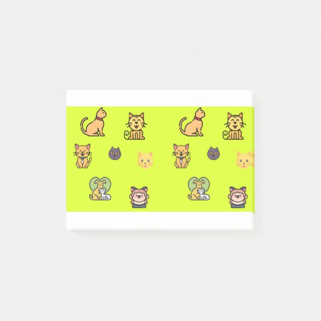 Cat Dog Pets Paws Fur Pattern Young Fluffy Post-it Notes (Front)