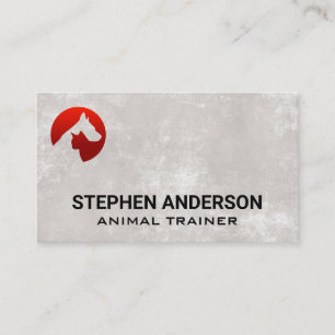Cat Dog Red Logo Animal Services Business Card