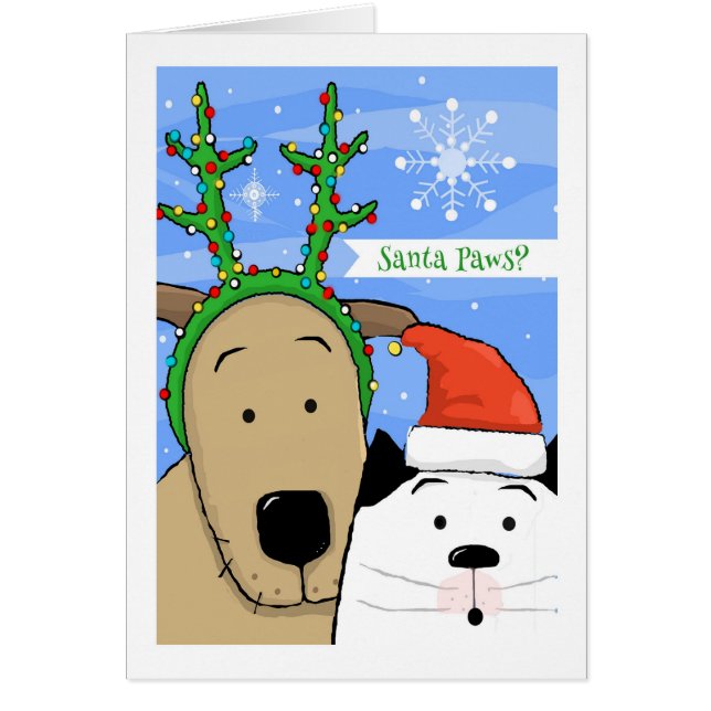 Cat Dog Reindeer Antlers and Santa Paws (Front)