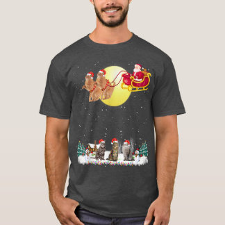 Cat Dog Reindeer Dog Lights Christmas Lover Tee 