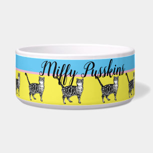 Cat Dog Shabby Floral Pastel Yellow Cute Pet Name 