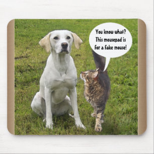 Cat & Dog talk Mouse Pad