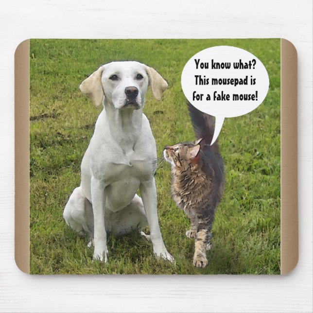 Cat & Dog talk Mouse Pad (Front)