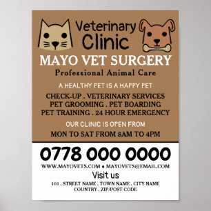Cat & Dog, Veterinarian, Veterinary Service Advert Poster